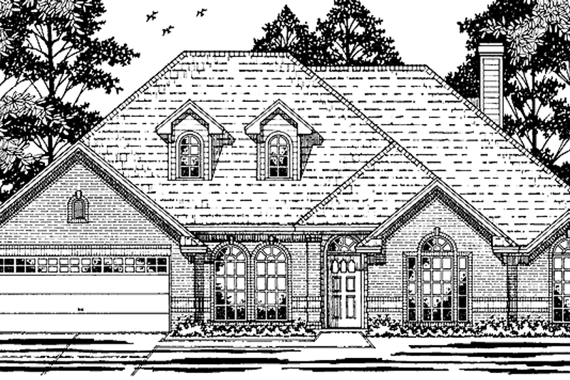 Architectural House Design - Ranch Exterior - Front Elevation Plan #42-464