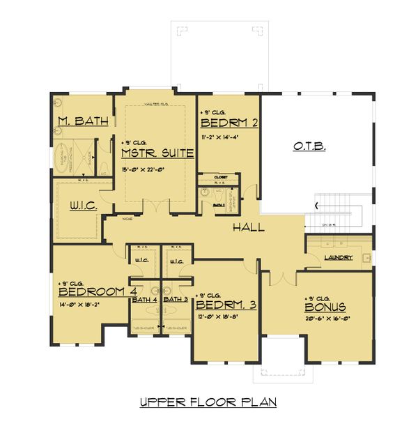 House Plan Design - Craftsman Floor Plan - Upper Floor Plan #1066-48