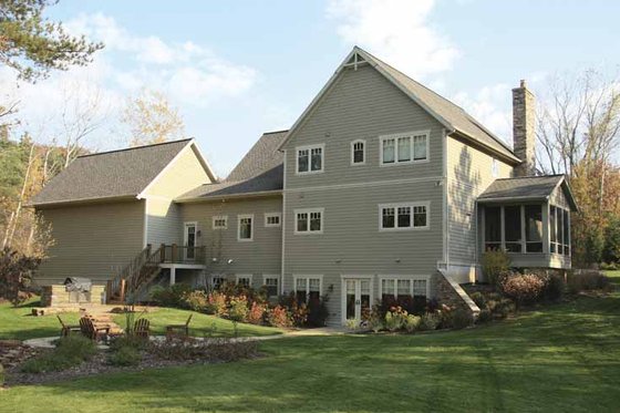 Exterior - Rear Elevation for Traditional House Plan #928-128 - 3 bed, 3.5 bath