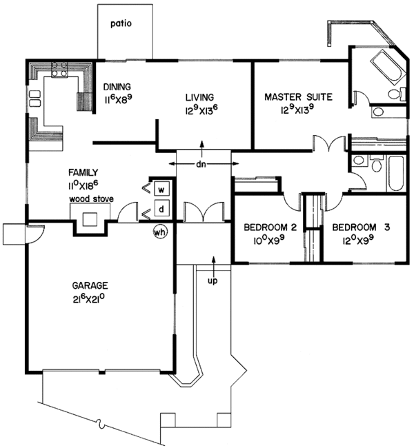 House Design - Ranch Floor Plan - Main Floor Plan #60-863