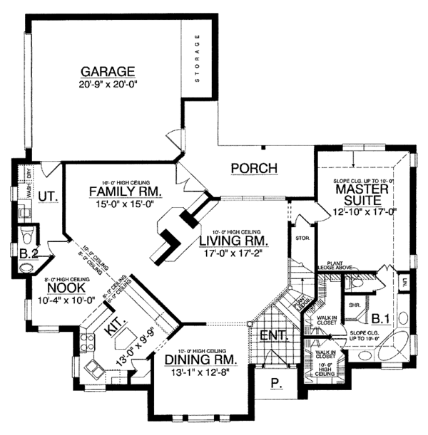 Dream House Plan - European Floor Plan - Main Floor Plan #40-450