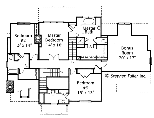 House Plan Design - Colonial Floor Plan - Upper Floor Plan #429-343