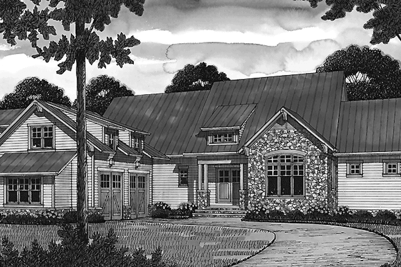 House Plan Design - Exterior - Front Elevation 3 for Craftsman House Plan #453-470 - 6 bed, 5.5 bath
