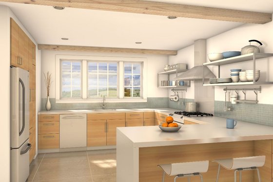 Interior - Kitchen for Traditional House Plan #497-39 - 3 bed, 3 bath