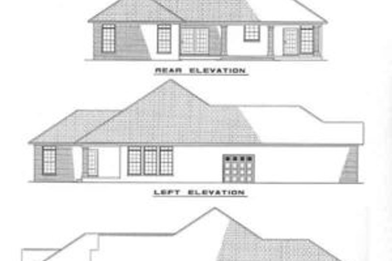 House Plan Design - Exterior - Rear Elevation for European House Plan #17-192 - 3 bed, 2 bath