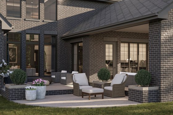 Exterior - Rear Elevation for Colonial House Plan #455-388 - 5 bed, 4.5 bath