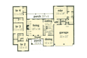 European Style House Plan - 4 Beds 2 Baths 1987 Sq/Ft Plan #16-159 