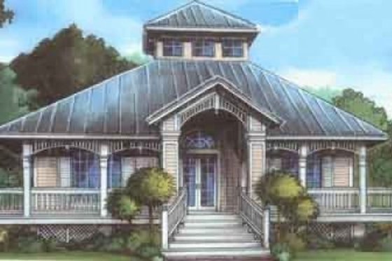 Exterior - Front Elevation for Beach House Plan #115-129 - 2 bed, 2 bath