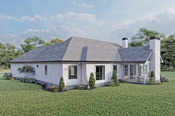 Exterior - Rear Elevation for Craftsman House Plan #437-101 - 3 bed, 2 bath