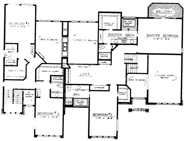 Modern Floor Plan - Upper Floor Plan #303-426