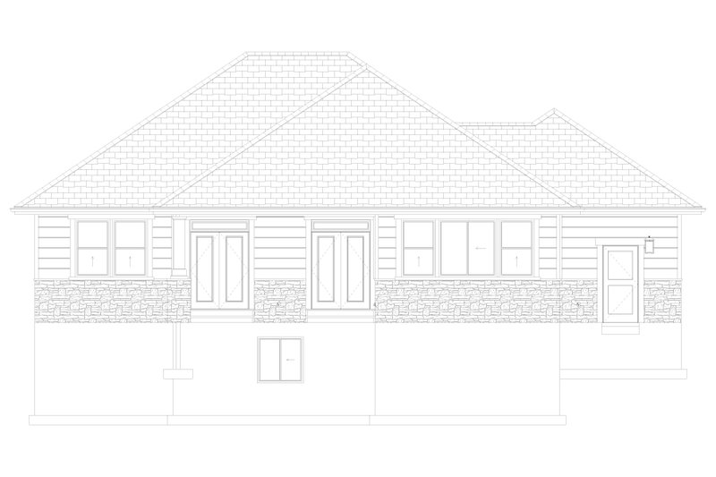 Architectural House Design - Exterior - Rear Elevation 5 for Country House Plan #1060-498 - 3 bed, 2 bath
