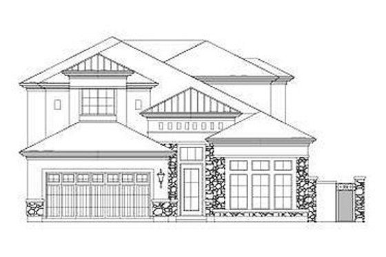 Exterior - Front Elevation for European House Plan #411-864 - 5 bed, 4.5 bath
