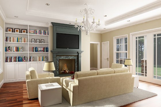 Interior - Family Room for Craftsman House Plan #456-36 - 3 bed, 2.5 bath