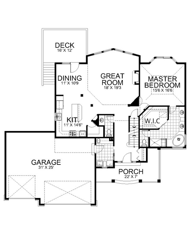 House Plan Design - Craftsman Floor Plan - Main Floor Plan #112-220