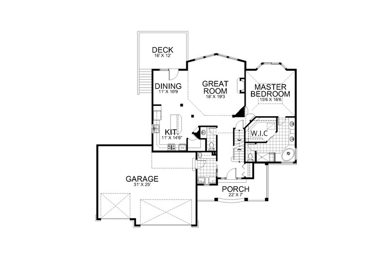House Design - Floor Plan - Main Floor for Craftsman House Plan #112-220 - 5 bed, 3.5 bath