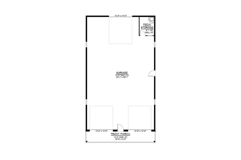 Architectural House Design - Floor Plan - Main Floor for Country House Plan #1064-446, 0 bath