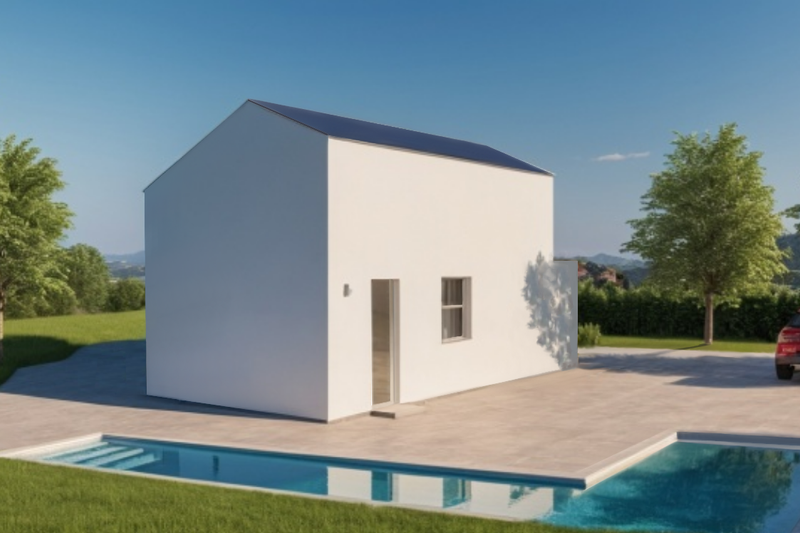 House Blueprint - Exterior - Rear Elevation 1 for Contemporary House Plan #542-24 - 1 bed, 1 bath
