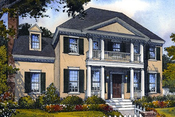 Exterior - Front Elevation for Colonial House Plan #417-295 - 3 bed, 2.5 bath