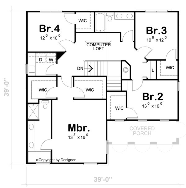 Dream House Plan - Mediterranean Floor Plan - Upper Floor Plan #20-2599