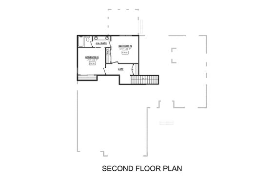 Floor Plan - Upper Floor for Country House Plan #1089-48 - 3 bed, 2.5 bath