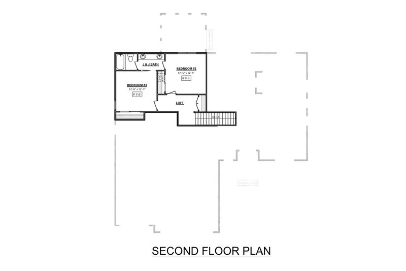House Blueprint - Floor Plan - Upper Floor for Country House Plan #1089-48 - 3 bed, 2.5 bath