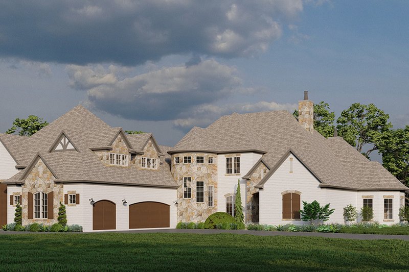 House Plan Design - Exterior - Front Elevation 3 for European House Plan #923-293 - 5 bed, 4 bath