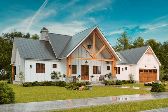 Exterior - Front Elevation 10 for Farmhouse House Plan #119-475 - 3 bed, 3.5 bath