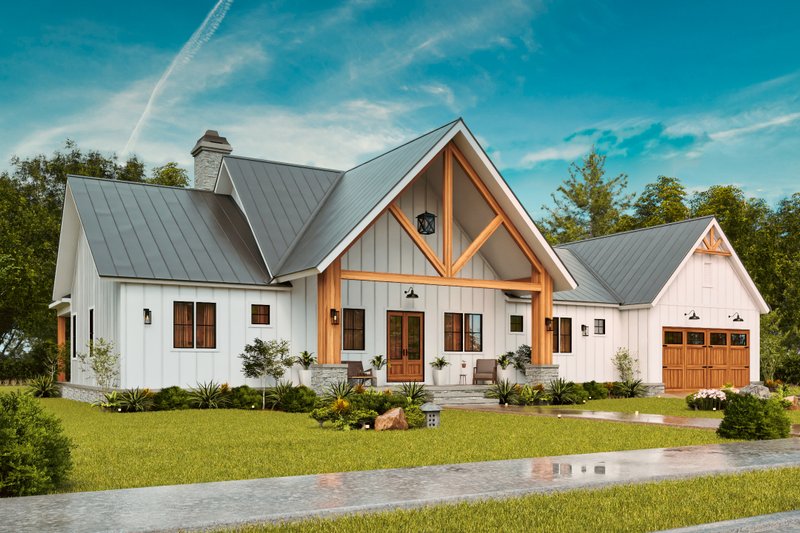 Dream House Plan - Exterior - Front Elevation 10 for Farmhouse House Plan #119-475 - 3 bed, 3.5 bath