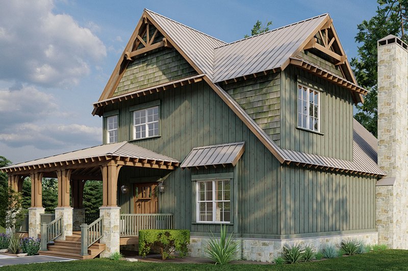 Home Plan - Exterior - Front Elevation 3 for Country House Plan #17-2452 - 5 bed, 3 bath