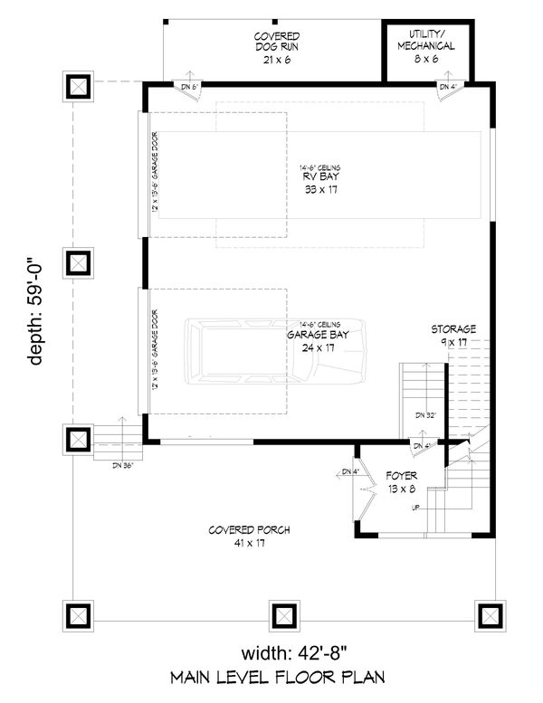 Architectural House Design - Country Floor Plan - Lower Floor Plan #932-99