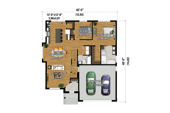 Floor Plan - Main Floor for Farmhouse House Plan #25-4954 - 3 bed, 3 bath