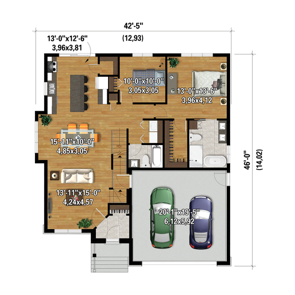 House Plan Design - Farmhouse Floor Plan - Main Floor Plan #25-4954