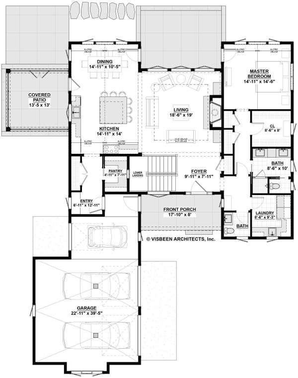 House Plan Design - Farmhouse Floor Plan - Main Floor Plan #928-301