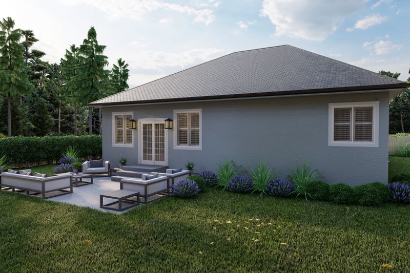 House Blueprint - Exterior - Rear Elevation for Craftsman House Plan #1060-152 - 2 bed, 2 bath