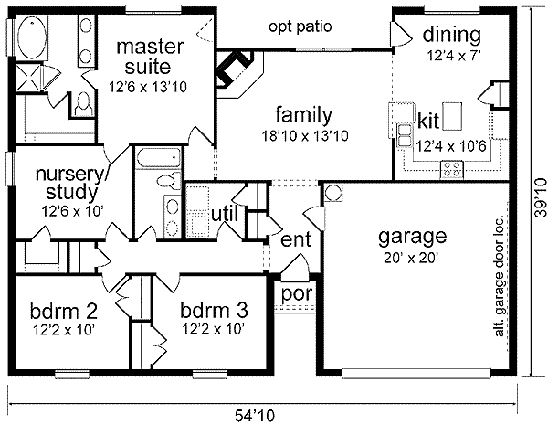 House Plan Design - Traditional Floor Plan - Main Floor Plan #84-203