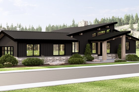 Exterior - Front Elevation 4 for Contemporary House Plan #1064-387 - 3 bed, 2 bath