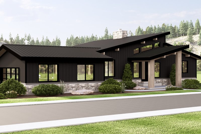 Architectural House Design - Exterior - Front Elevation 4 for Contemporary House Plan #1064-387 - 3 bed, 2 bath