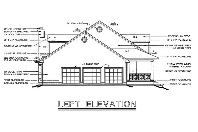 Home Plan - Exterior - Other Elevation for Southern House Plan #20-254 - 4 bed, 3.5 bath