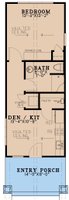 Floor Plan - Main Floor for Craftsman House Plan #923-221 - 1 bed, 1 bath