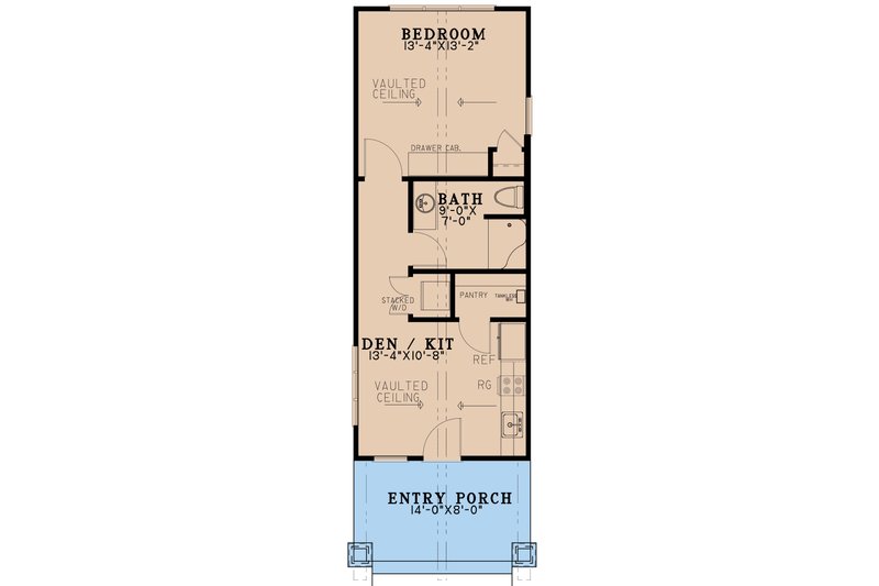 Dream House Plan - Floor Plan - Main Floor for Craftsman House Plan #923-221 - 1 bed, 1 bath