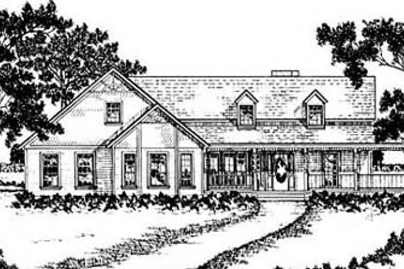 Architectural House Design - Country Exterior - Front Elevation Plan #36-186