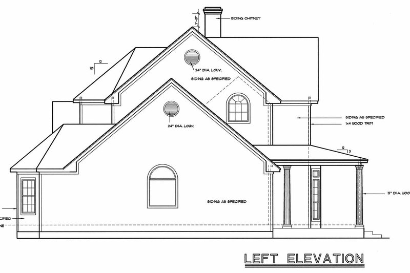 Home Plan - Exterior - Other Elevation for Country House Plan #20-843 - 3 bed, 2.5 bath