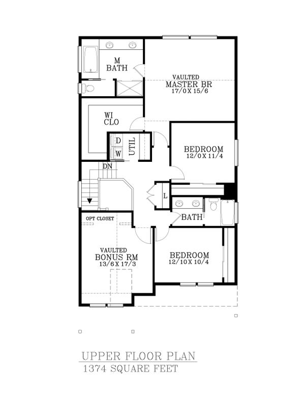 Craftsman Floor Plan - Upper Floor Plan #53-521