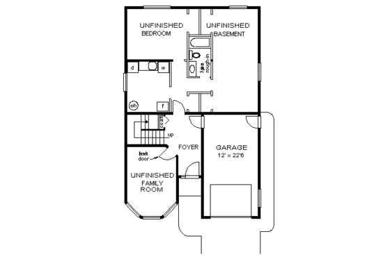 Floor Plan - Lower Floor for European House Plan #18-217 - 3 bed, 2 bath