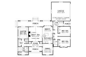 Floor Plan - Main Floor for Country House Plan #929-86 - 3 bed, 2 bath