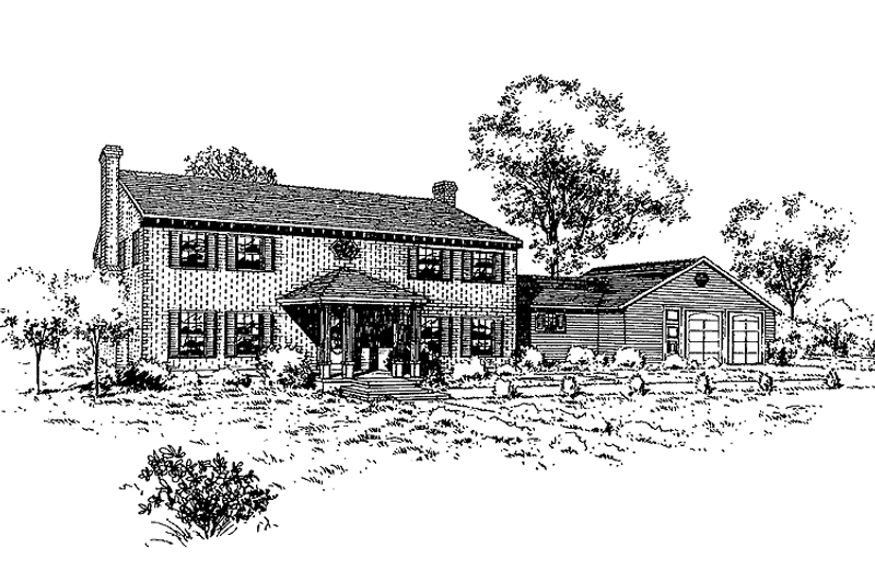 Architectural House Design - Exterior - Front Elevation 3 for Colonial House Plan #60-994 - 4 bed, 3.5 bath
