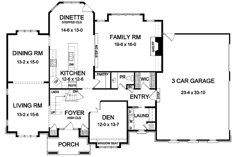 Home Plan - Floor Plan - Main Floor for Classical House Plan #328-416 - 4 bed, 3.5 bath