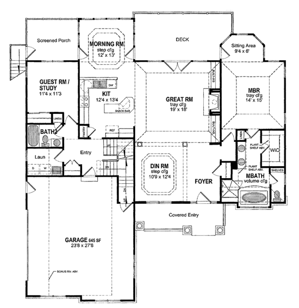 House Plan Design - Ranch Floor Plan - Main Floor Plan #316-241