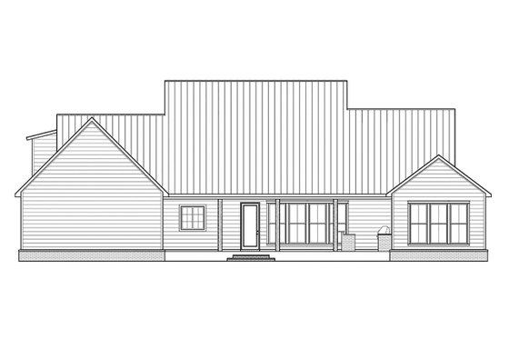 Exterior - Rear Elevation for Farmhouse House Plan #1074-4 - 3 bed, 3.5 bath
