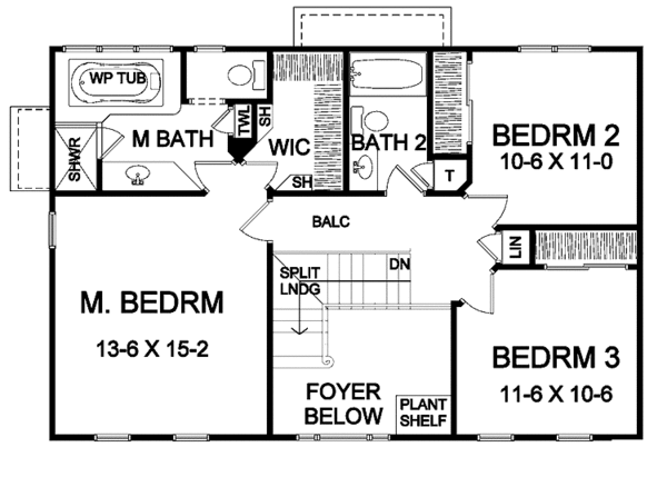 Home Plan - Traditional Floor Plan - Upper Floor Plan #328-372
